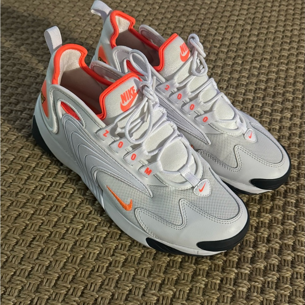 Nike Zoom 2K White and Orange Sneakers